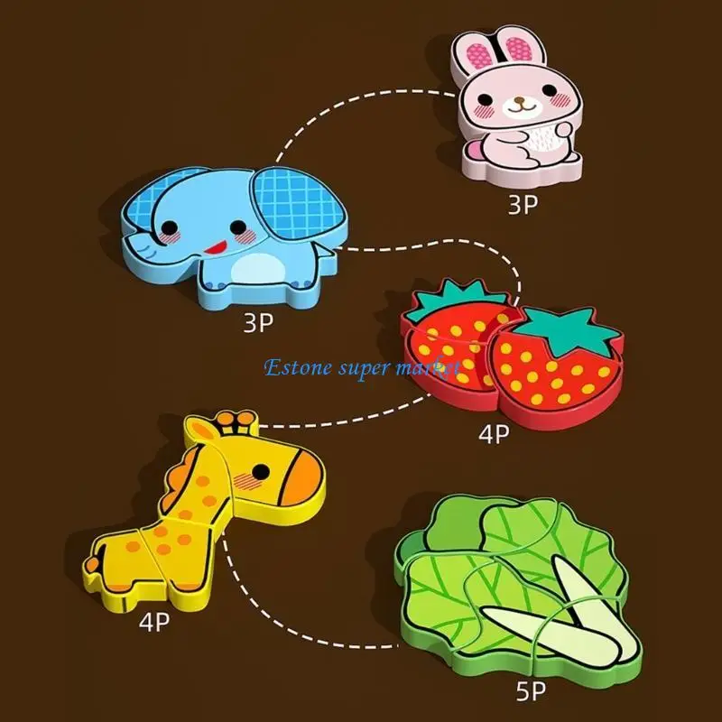 090B الكرتون بازل قطع لعبة متعددة موضوع بازل قطع بنة مرحلة ما قبل المدرسة التعليمية لعبة تدريب الدماغ للطفل الصغير #2