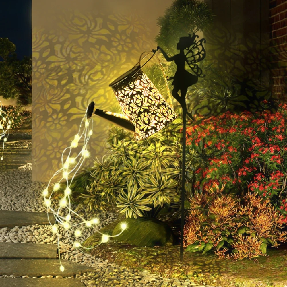 

LED Fairy Solar Watering Can Light Hanging Kettle Lantern Light Outdoor Waterproof Path Lawn Yard Garden Decoration Lamp