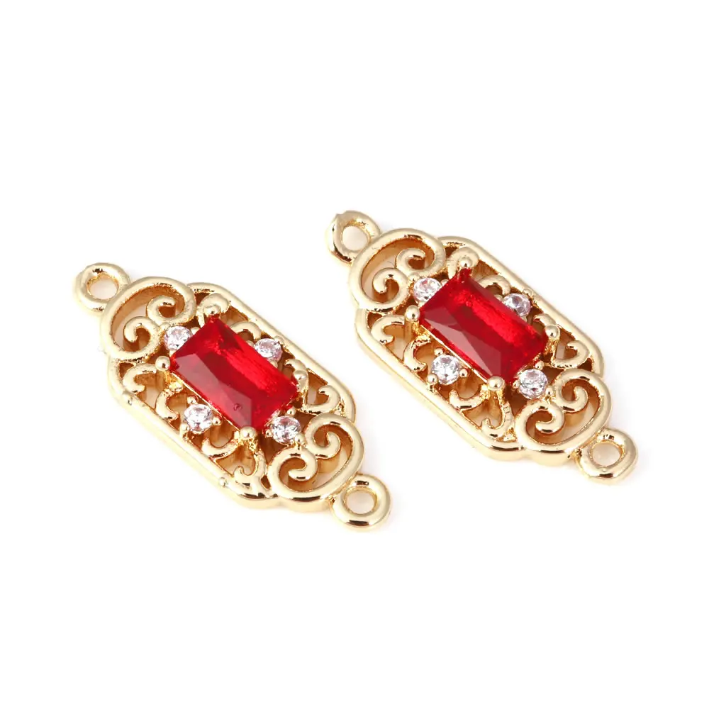 10PCS 18K Gold Color Rectangle Connect Charms Pendants Earrings High Quality Diy Jewelry Accessories Rosediy official-website