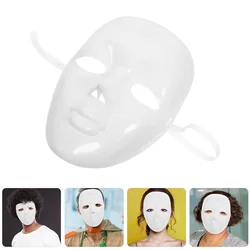 2 Pcs Blank Hand Drawn Mask Masquerade maschere di plastica fai da te il trucco sfuso della festa bianco per decorare