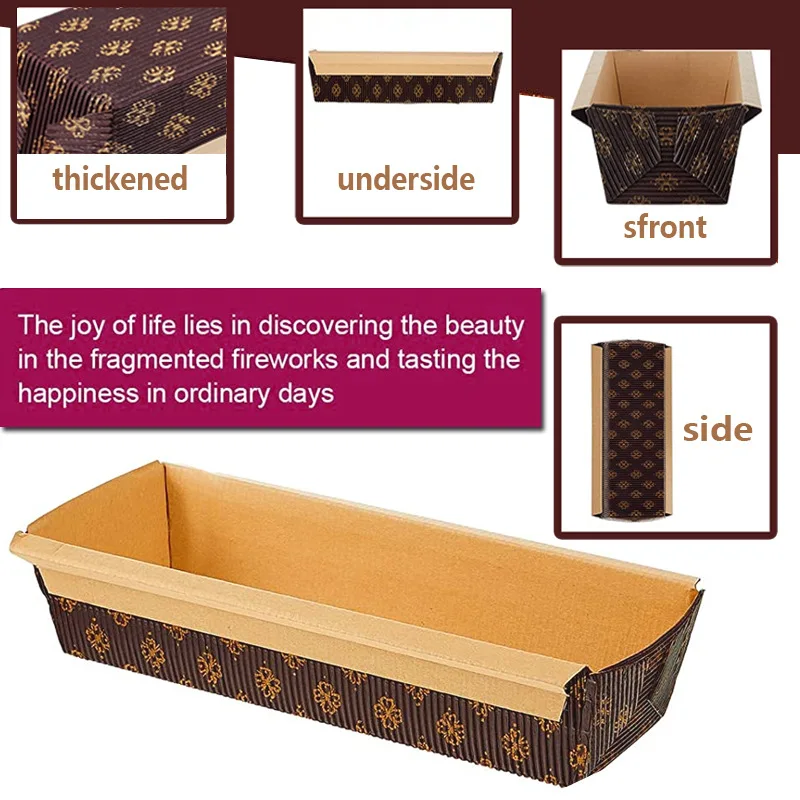 Boutique Disposable Rectangular Paper Loaf Pan Molds Oven Safe Cake Mold For Baking Bread Meatloaf Bundt Cake Sweets