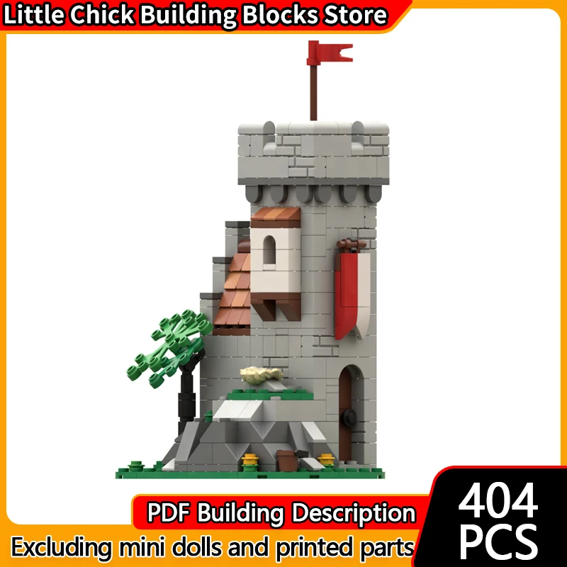 

Средневековый замок, модель MOC, строительные кирпичи, замок, выход, башня, модульная технология, детские праздничные подарки, сборка игрушек, костюм