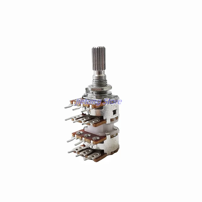 

1pc WH148 Potentiometer 12Pins B50KX4 B100KX4 Audio 4 Channels Volume Amplifier 20mm Plum Shaft