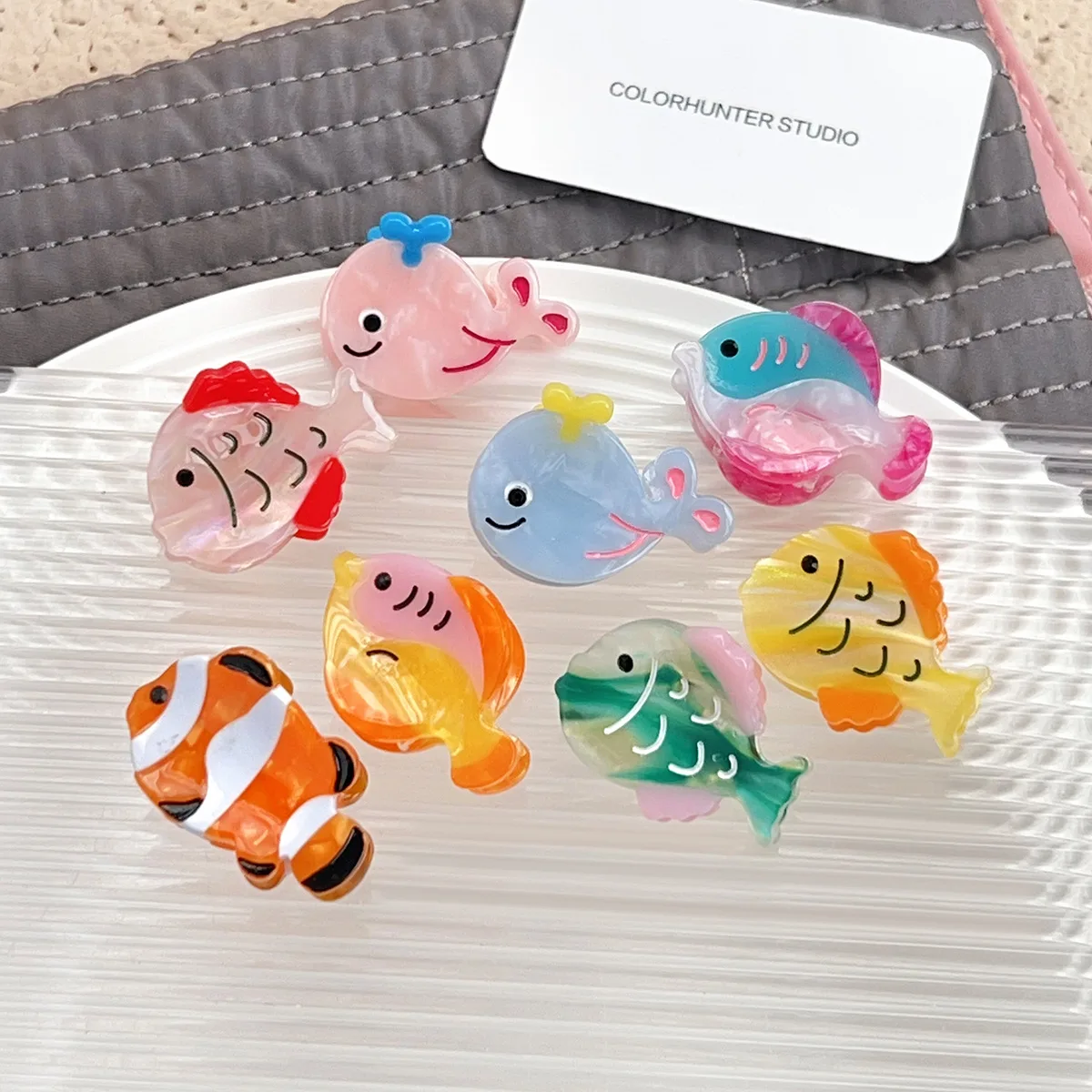 Sea Creature Acetate Mini Hair Claw Ornamental Fish Cute Accessory for Little Girls Childrens Hair Clip Sturdy