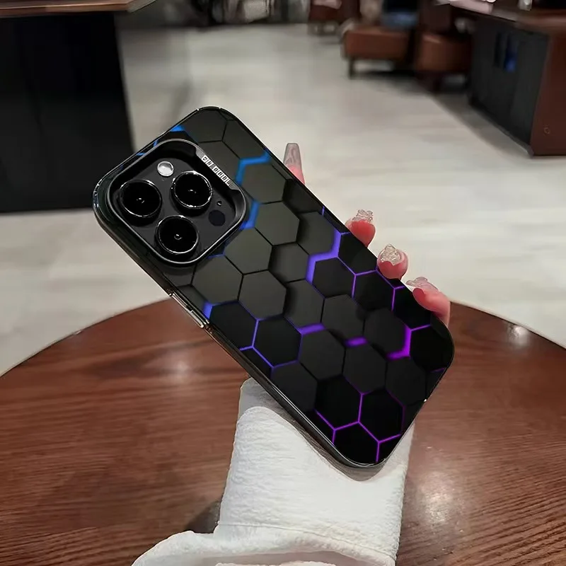New Honeycomb Block Suitable for iPhone 17 Promax Phone Case 16plus Frosted 15pro All Inclusive 14 Anti Fall Protection Cover