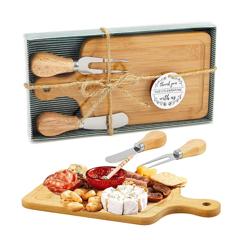 

Eco-friendly Bamboo Cutting Board Mini Square Cheese Breadboard with Gift Box for Family and Party Festive Christmas Gift Ideas