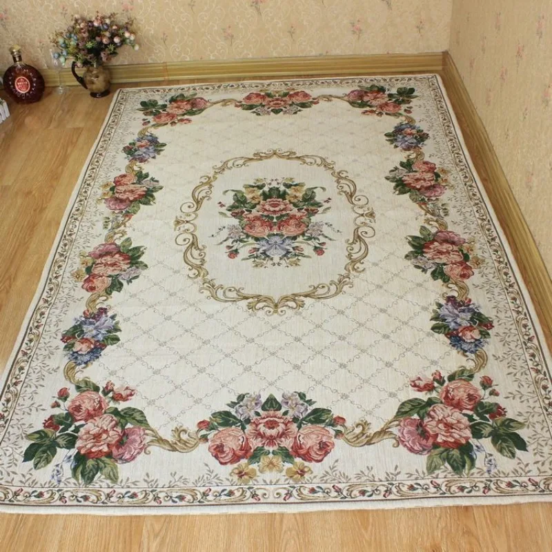 Nordic Light Luxury Printed Living Room Carpet Rural Romantic Bedroom Rug Non-slip Machine Washable Sofa Table Mat Tapis Ковер