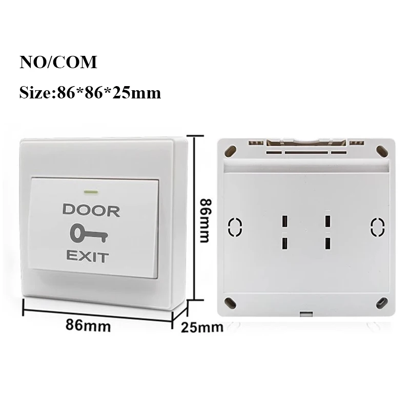 ABS Plastic Access Button NO COM Door Exit Push Switch Release Gate Opener For Door Access Control System