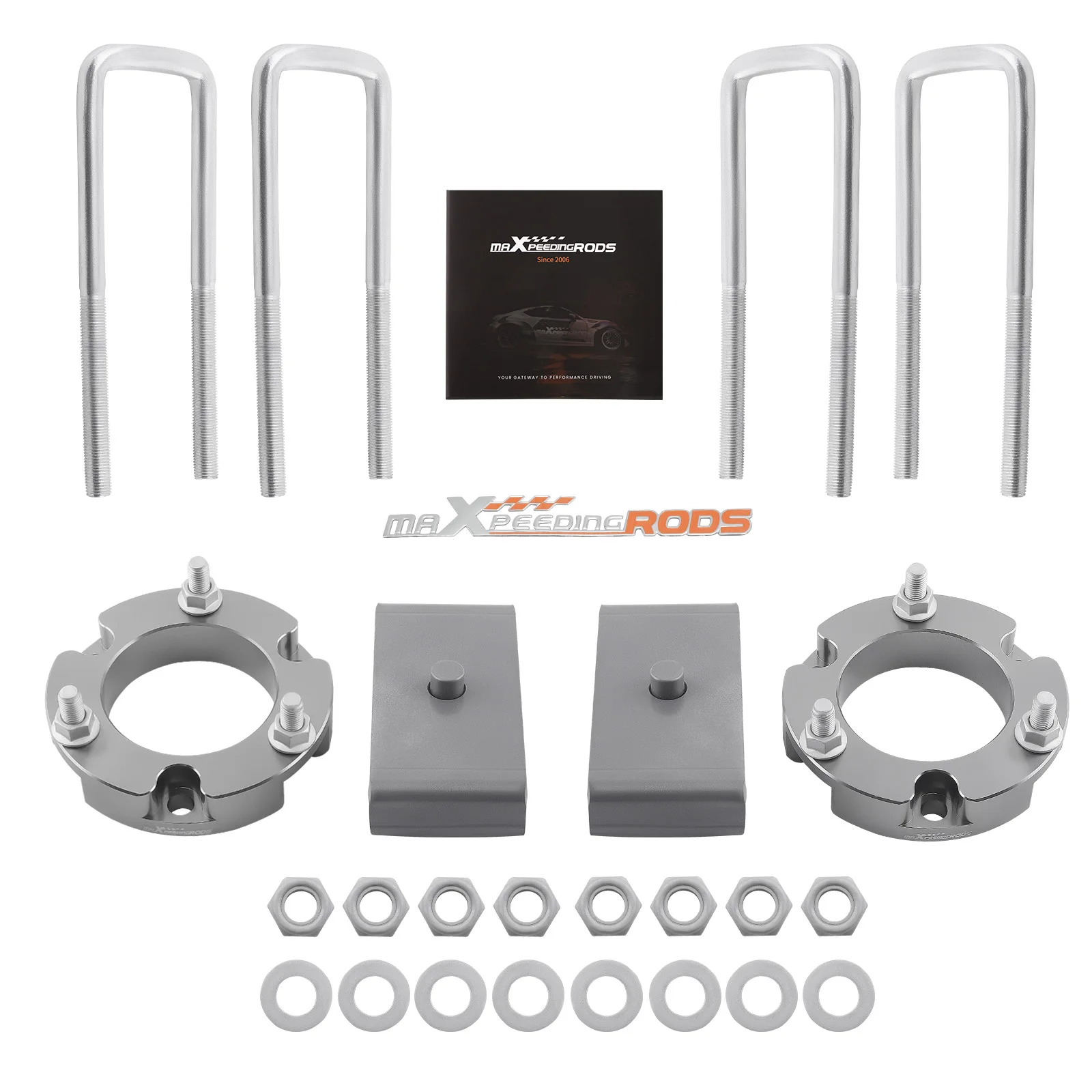 

Проставки для лифтинга подвески 2 дюйма спереди + 1 дюйм сзади для Toyota Tacoma 2WD 4WD 2005-2023