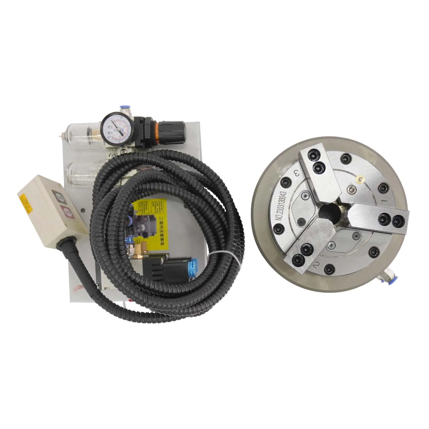 Steel High-Speed 3 Jaw Hydraulic Chuck Keyless Lathe Drill Chuck Pneumatic for Lathe Machine (Without Flange)