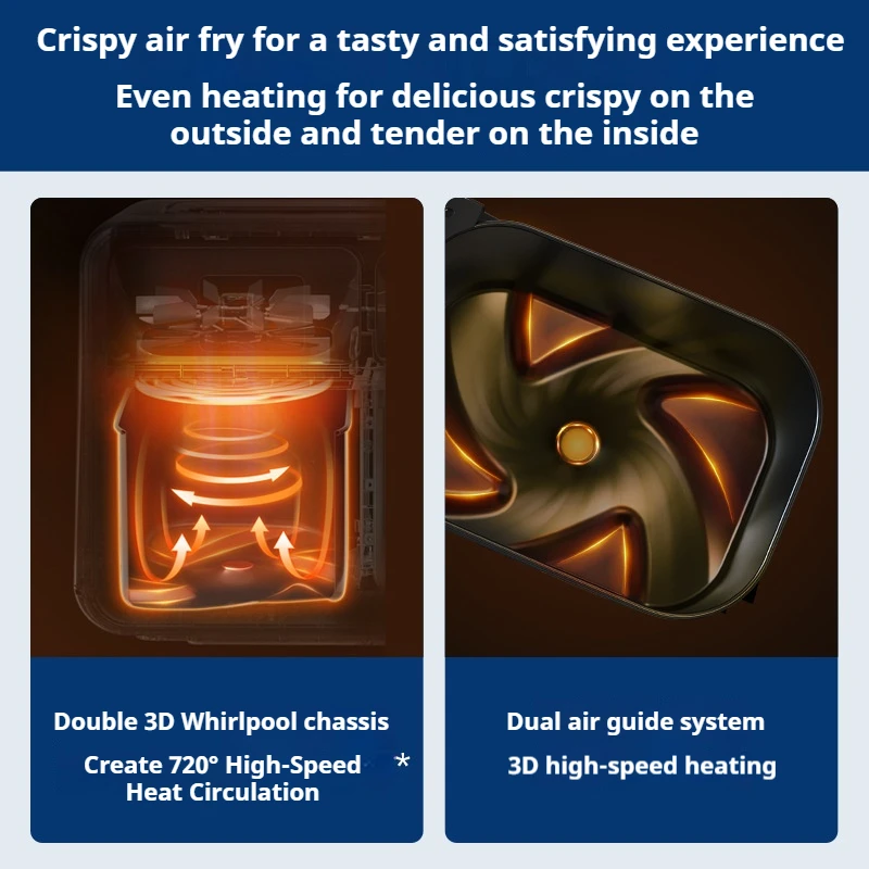 Freidora de aire Mofei, freidora eléctrica visual multifuncional para el hogar MR8103, freidora francesa de gran capacidad