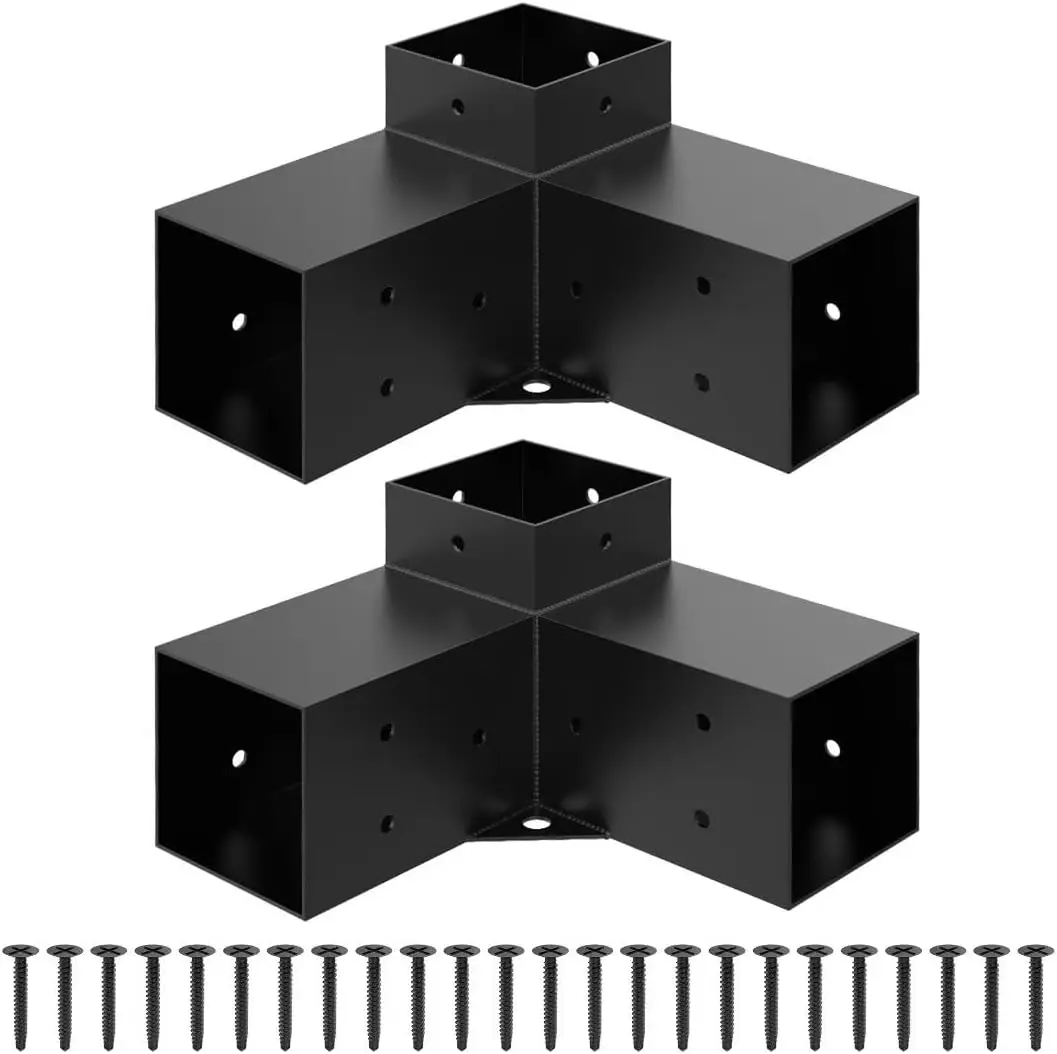 Zestaw pergoli ze stali stopowej ciężkiej z 3-kierunkowymi wspornikami dla 4 "x 4" (akttualne płoci 3,6" x 3,6"), odpowiednie wsporniki pergoli DIY