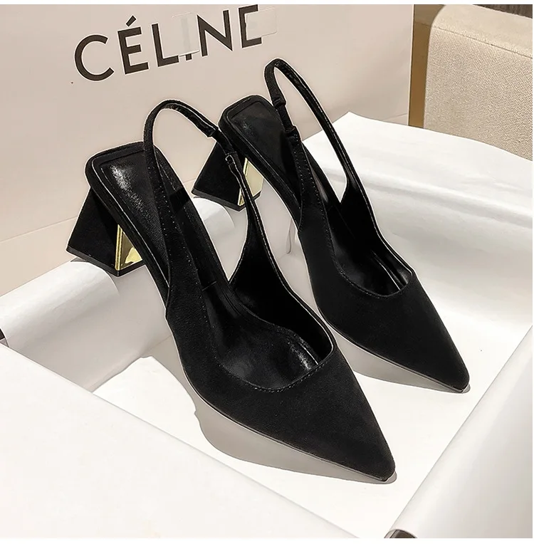 Fashion Women Sandals 2024 Summer New Pointed Toe High Heels  Ladies Sexy Slingback Banquet  Dress Wedding Party Shoes Sandalias