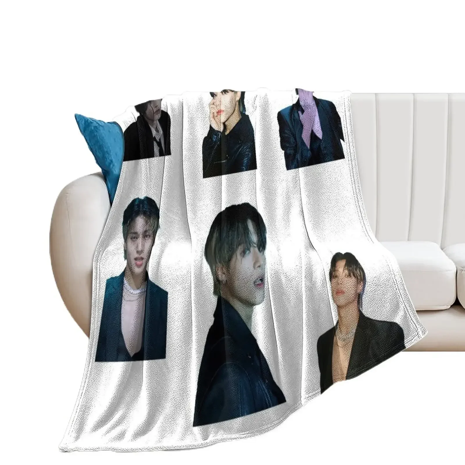 

wooyoung,ateez bad dance cover Throw Blanket Thin Bed covers Bed Blankets