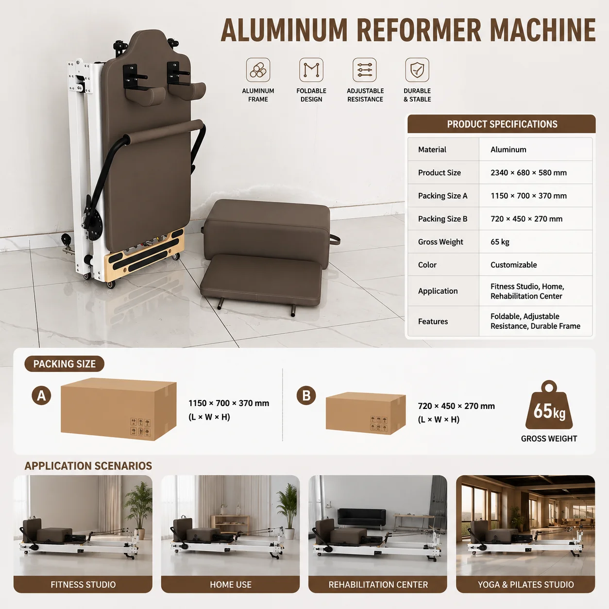 Faltbarer Aluminium-Pilates-Re – Pilates & Yoga Vida Bewertung und Preis