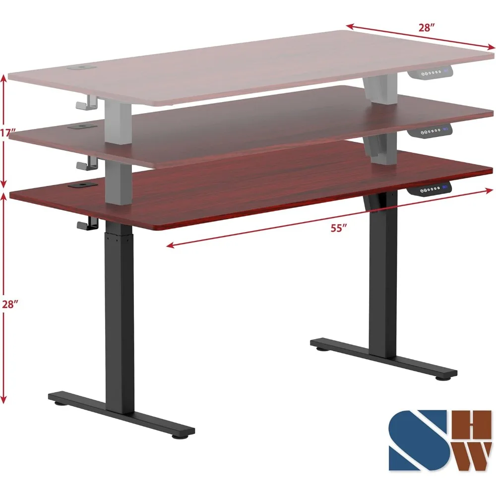 Grand bureau sur pied électrique de 55 pouces, réglable, bateau 55x28, aucun, recommandé