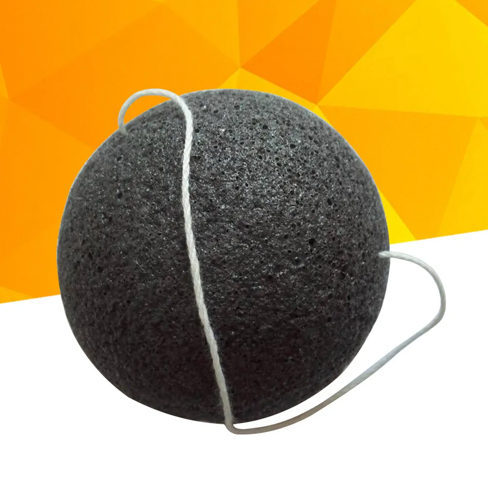 Facial Activated Bamboo Charcoal Konjac Sponge Black Soft Exfoliator for Face Cleaning Remove Makeup Sensitive Skin Body Use