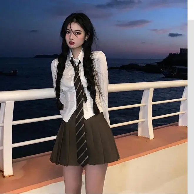 Japanese Jk Uniform Suit women's Spring High Waist Improved Jk Uniform Set Lady Daily Fashion  Korea Imporved School Uniform