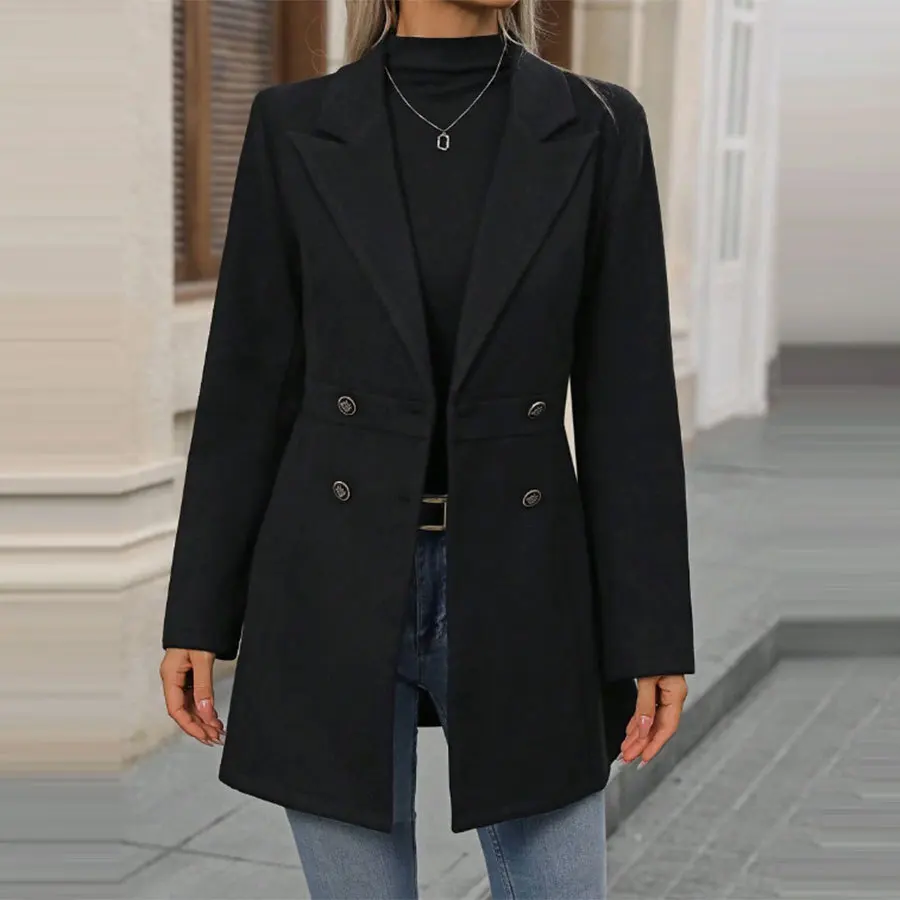 

2025 Autumn New Women's Fashion Elegant Slim Fit Turn-down Collar Long Sleeve Jacket