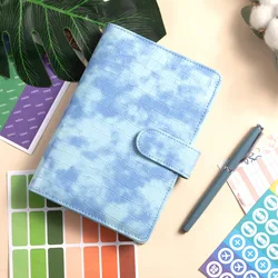 Couverture de classeur de budget en cuir PU, classeur pour ordinateur portable, motif crocodile horizon, petit snap GNE, journal quotidien illable à 6 anneaux