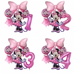 Disney Pink Minnie Mouse Foil Balloon Girls Birthday Party Decoration 1 2 3 4 5 6 7 8 9th Baby Shower Supplies Kids Toy Globos