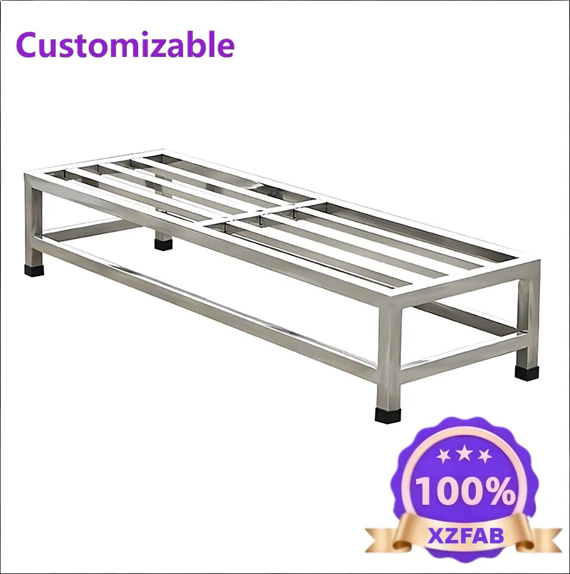 Factory Direct 2026 Stainless Steel Rice Noodle Rack Moisture-proof Rack Hotel Kitchen Soup Bucket Elevated Base Single Layer