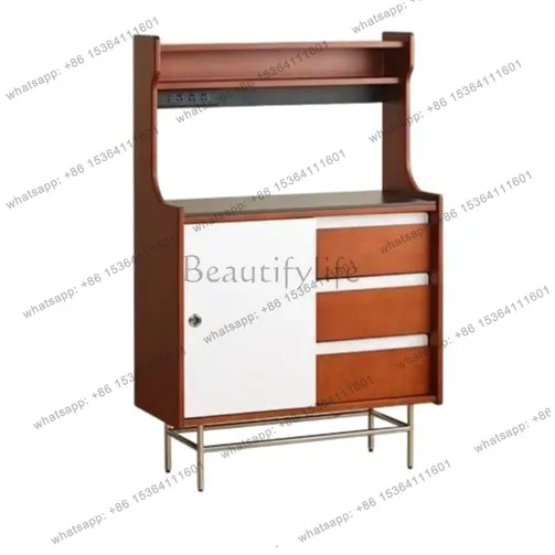 

Solid wood retro dining side cabinet Rock slab dining side cabinet Small apartment against the wall Multifunctional storage