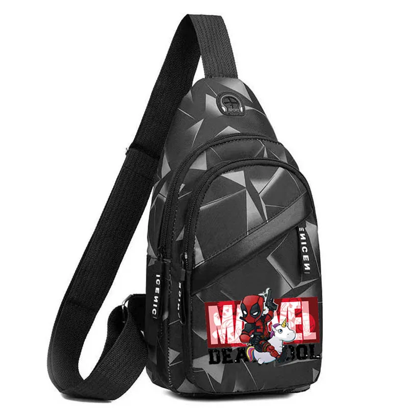 Cartoon Spiderman Deadpool Avengers Chest Men's Crossbody Bag Outdoor Sports Casual Bag Backpack Trend Single Male Shoulder Bags