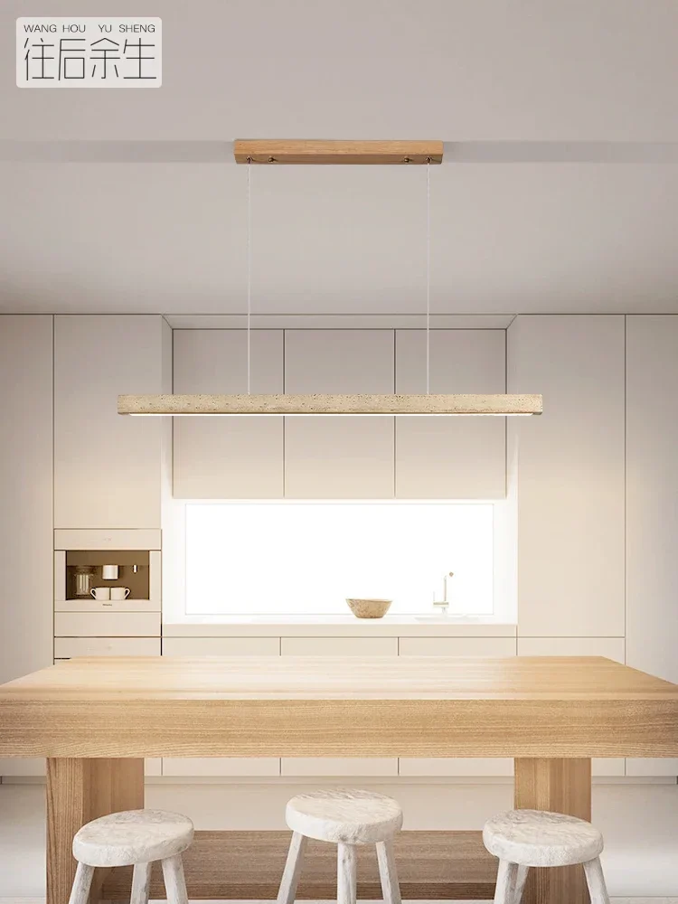 

Линейный подвесной светильник из камня с деревянными вставками для ресторана, гостиной, офиса, кабинета и в качестве настольной лампы