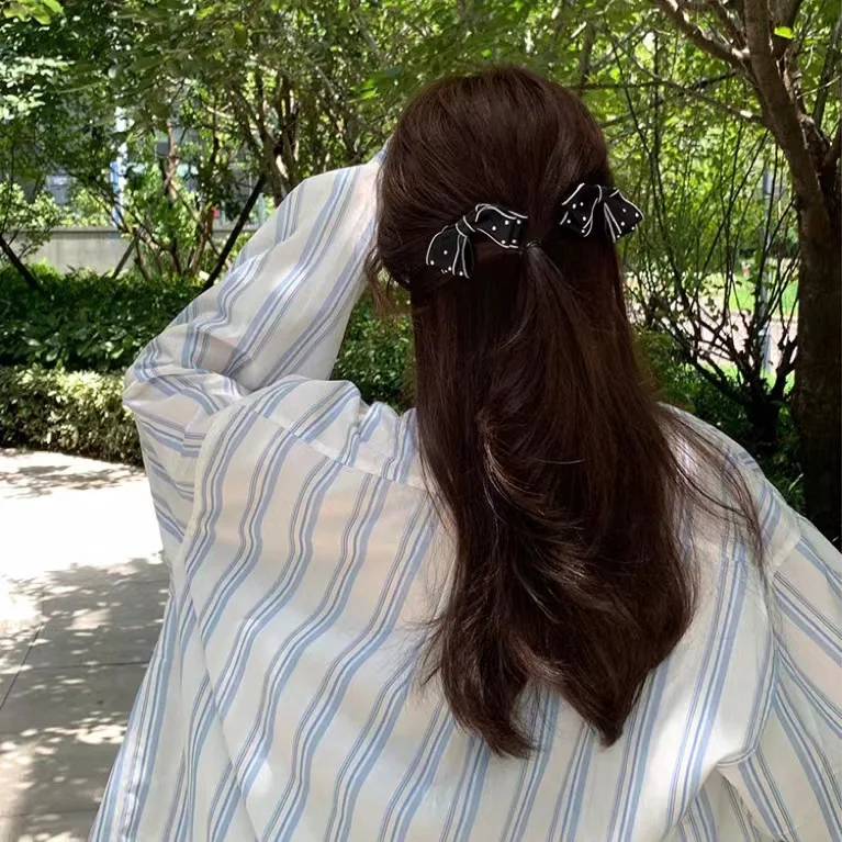 Korean Version of The New Bow Imitation Pearl Hairpin Two-piece School Party Simple Hairpin Suit Girls Lovely Hair Accessories