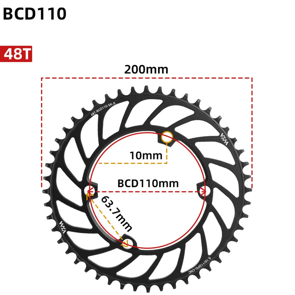 

Competitive Cycling 52T Narrow Wide Tooth 48T-56T Chainring Lightweight Material Suitable For 9, 10, 11 Speeds