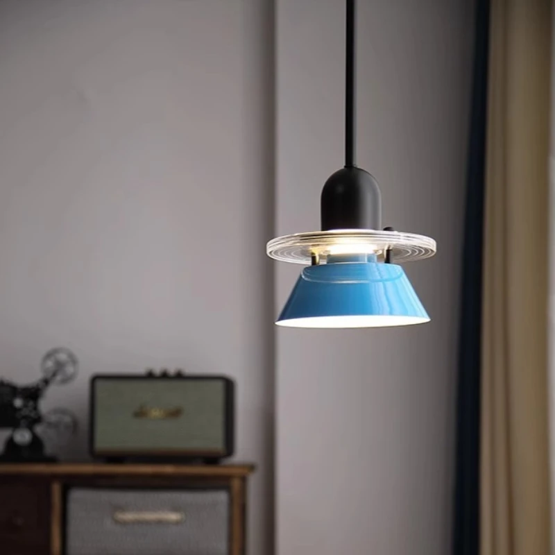 Nordic Modern Macaron Colored Pendant Light Ceiling Metal Art Living Room Decor Led Lights Kitchen Island Chandeliers Study Lamp
