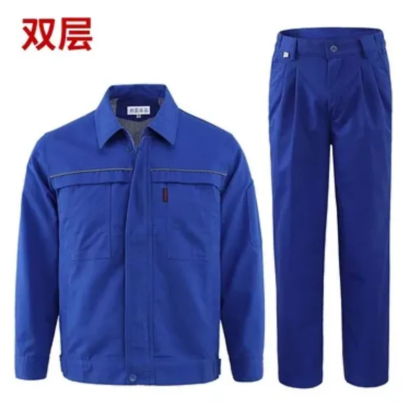 Men Autumn Winter Workwear Set Thick Wear Resistant Factory Uniform Custom Logo Labor Work Suit