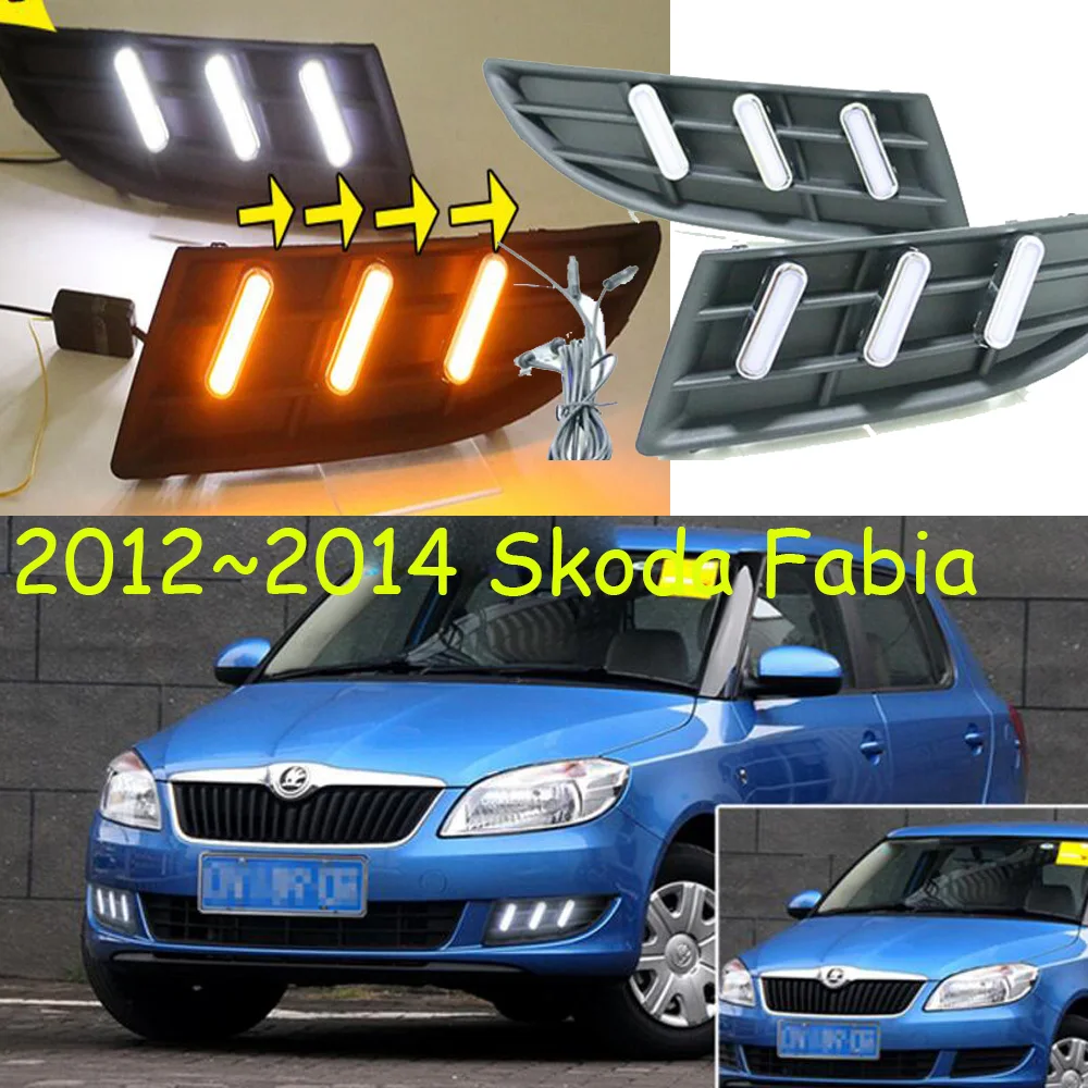 

Dynamic car accessories bupmer head light for Skoda Fabia fog lamp LED headlight led 2012~2014y for skoda headlamp