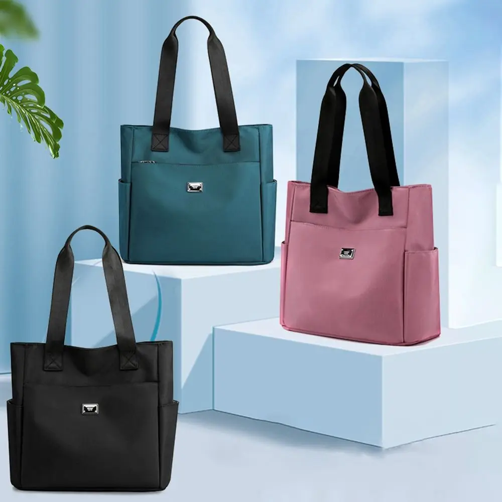 Portable Nylon Tote Bag Lightweight Waterproof Shoulder Bag Practical Large Capacity Handbag For Work School And Travel