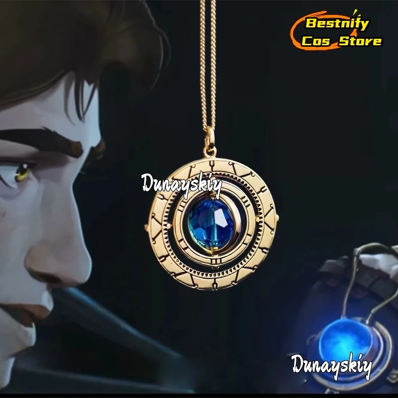 Arcane Battle of the Two Cities Hexcore Crystal Cospaly Necklace Props Game LOL cos Alloy Pendant Necklace 8cm Jewelry Decoation