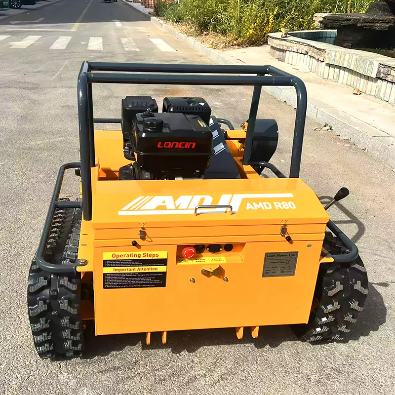 Cortador de grama com controle remoto CE EPA de venda quente personalizado, cortador de grama pequeno com esteiras para agricultura de jardim