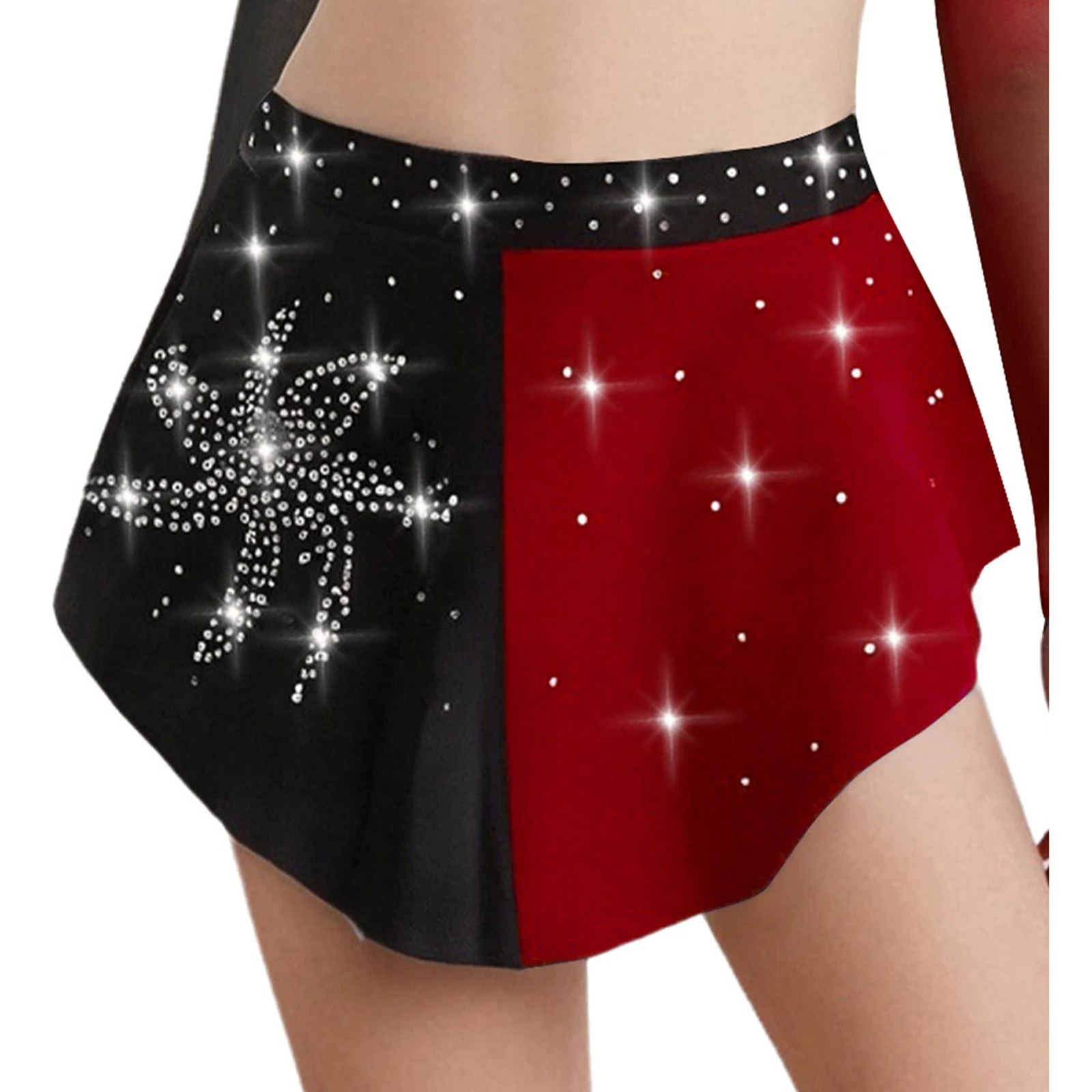 Crianças meninas profissional traje de dança jazz latino elegante saia de dança moderna cintura elástica brilhante strass jazz saia