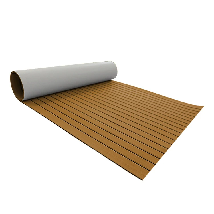 

Foam Teak Decking EVA Foam Marine Flooring Faux Boat Decking Sheet Accessories Marine Brown Black 240X 45cm Brown