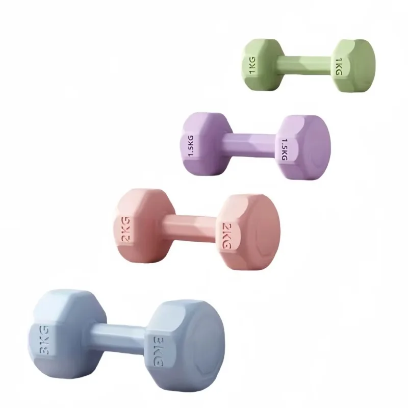 1Pcs 2kg Coated Dumbbells Home Fitness Equipment New Design for All Ages Arm Muscle Training Men Women Kids Exercise Weight