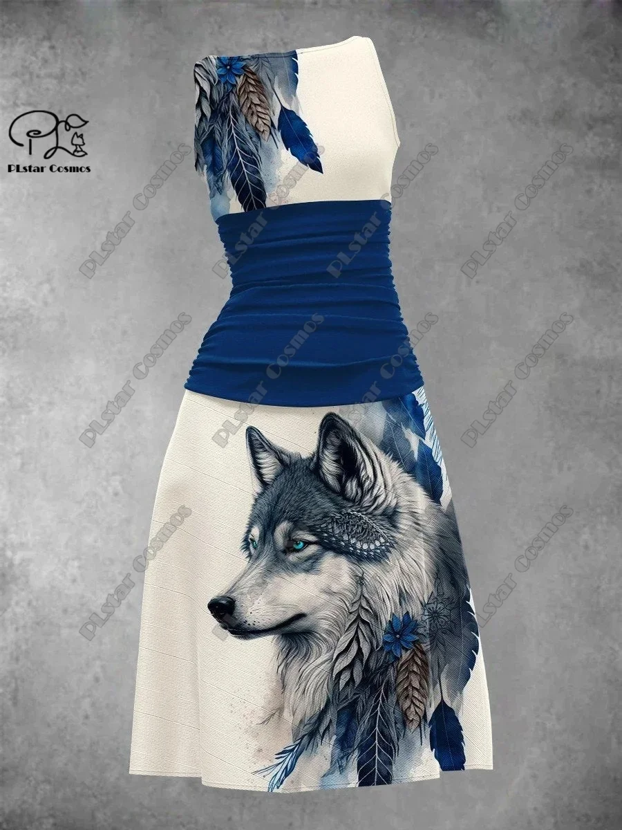 

PLstar Cosmos 3D Printed Animal Series Wolf Pattern Art Print New Tank Top Dress is a gift for yourself