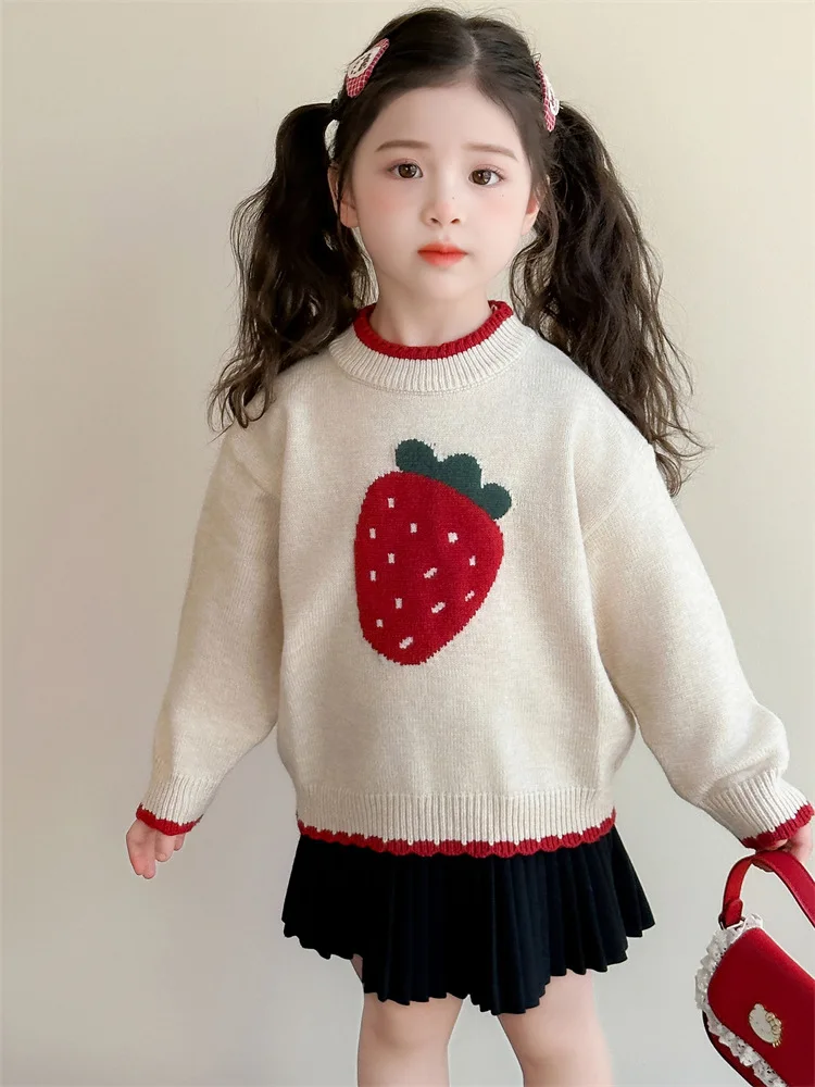 

Girls Sweater Baby Girl Autumn and Winter Clothing2025New Style Little Girl Knitted Sweater Winter Children's Fashionable Base L