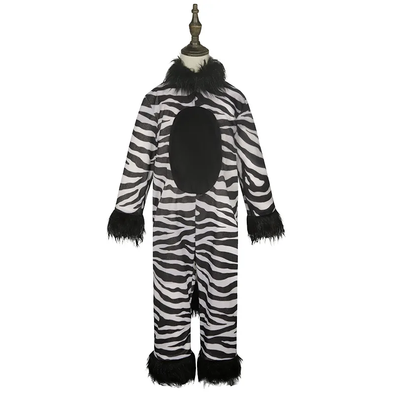 Halloween Children Cosplay Zebra Costume Holiday Party School Stage Costumes Funny Animal Onesie Set Stage Performance Clothes