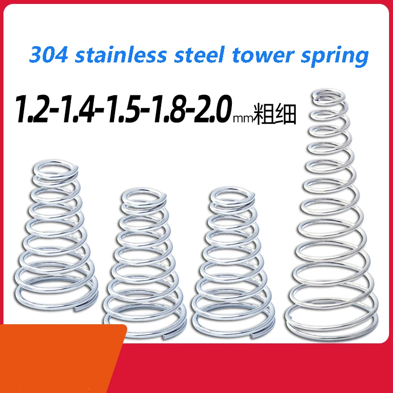 

Wire Diameter 0.3 0.4 0.5 0.7 0.8 0.9 1.0-2mm 304 Stainless Steel Tower Springs Conical Cone Compression Spring Pressure Spring