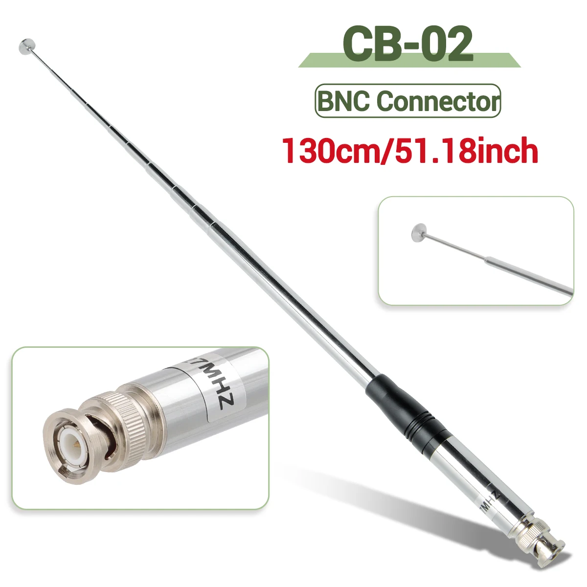 ABBREE Teleskop-CB-Antenne 27 MHz BNC SMA-Buchse SMA-Stecker Antenne für WOUXUN TYT BAOFENG Quansheng Walkie Talkie Amateurfunk