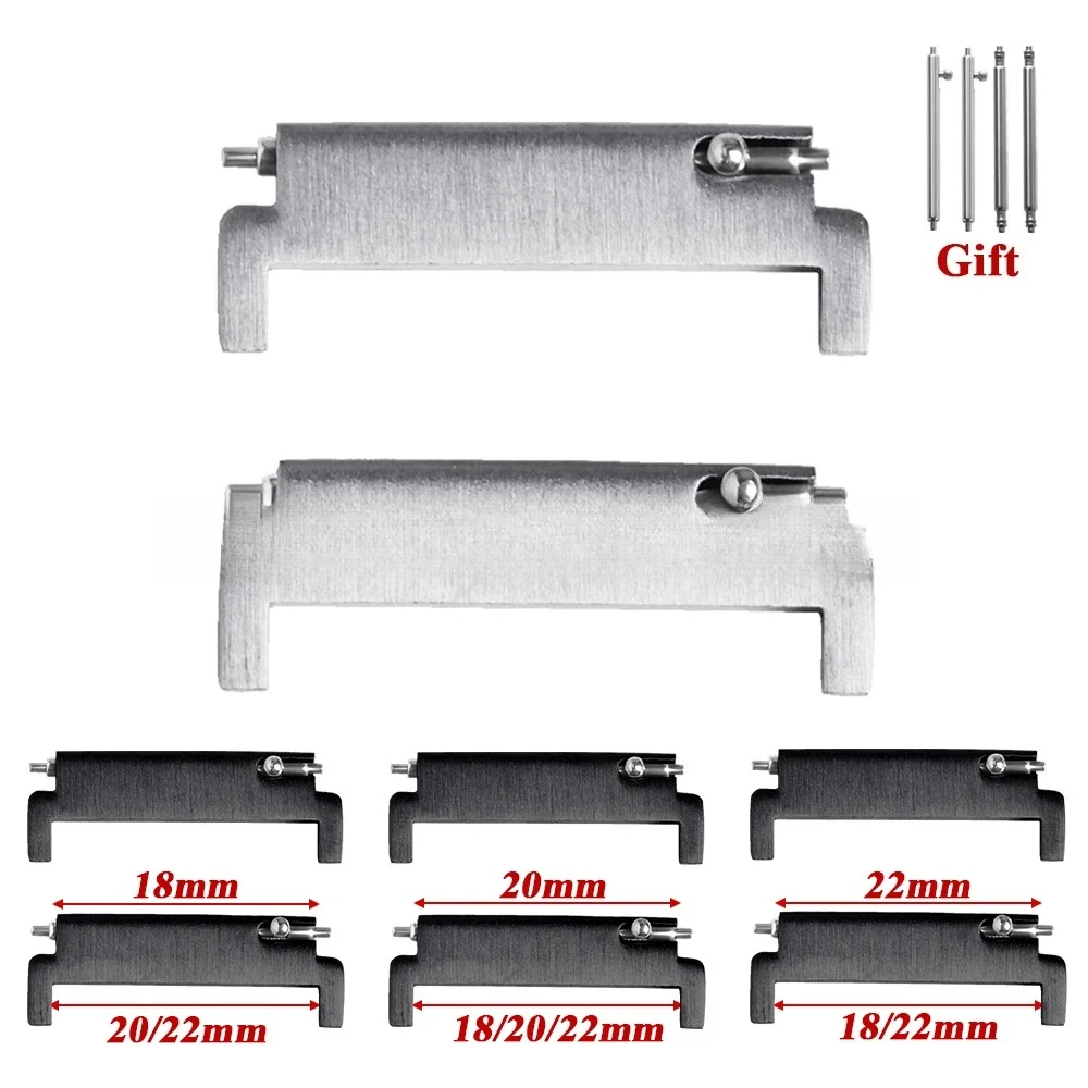 1 Pair Watch Strap Adapter 18mm To 20mm 22mm,20mm To 18/20/22mm,22mm To 22mm Quick Release Pins Connectors WatchBand Accessories