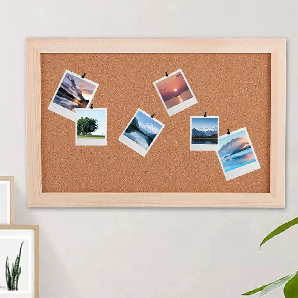 Cork Display Panel Cork Message Board Wood Memo Bulletin Board for Office School Photo Background DIY Home Decor