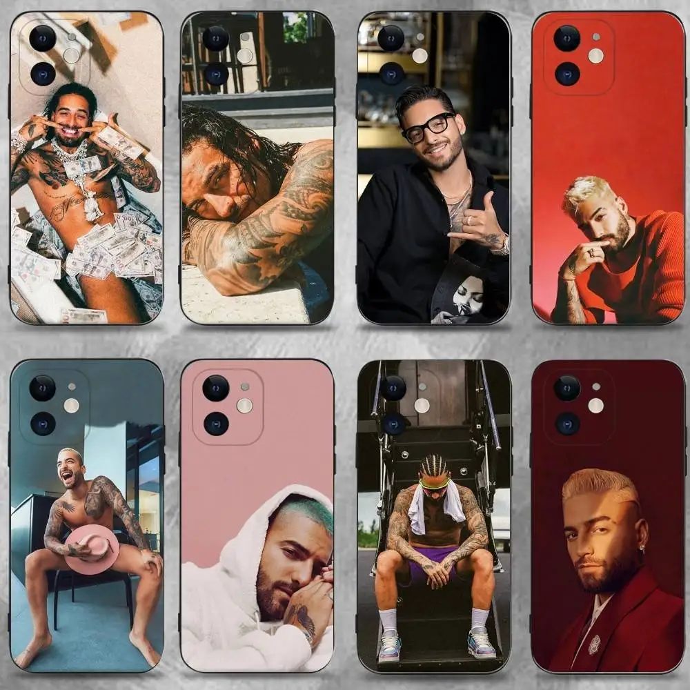 

Singer M-Maluma Phone Case For iPhone 16,15,14,13,12,11 Plus,Pro Max,XS,X,XR,SE,Mini,8,7,Soft Silicone Black Cover