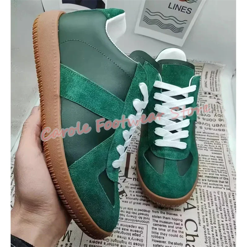 Sommer Atmungsaktive Echtes Leder Training Schuhe Männlichen Flache Spitze-Up Casual Turnschuhe Mode Mischfarbe männer Sport Schuhe