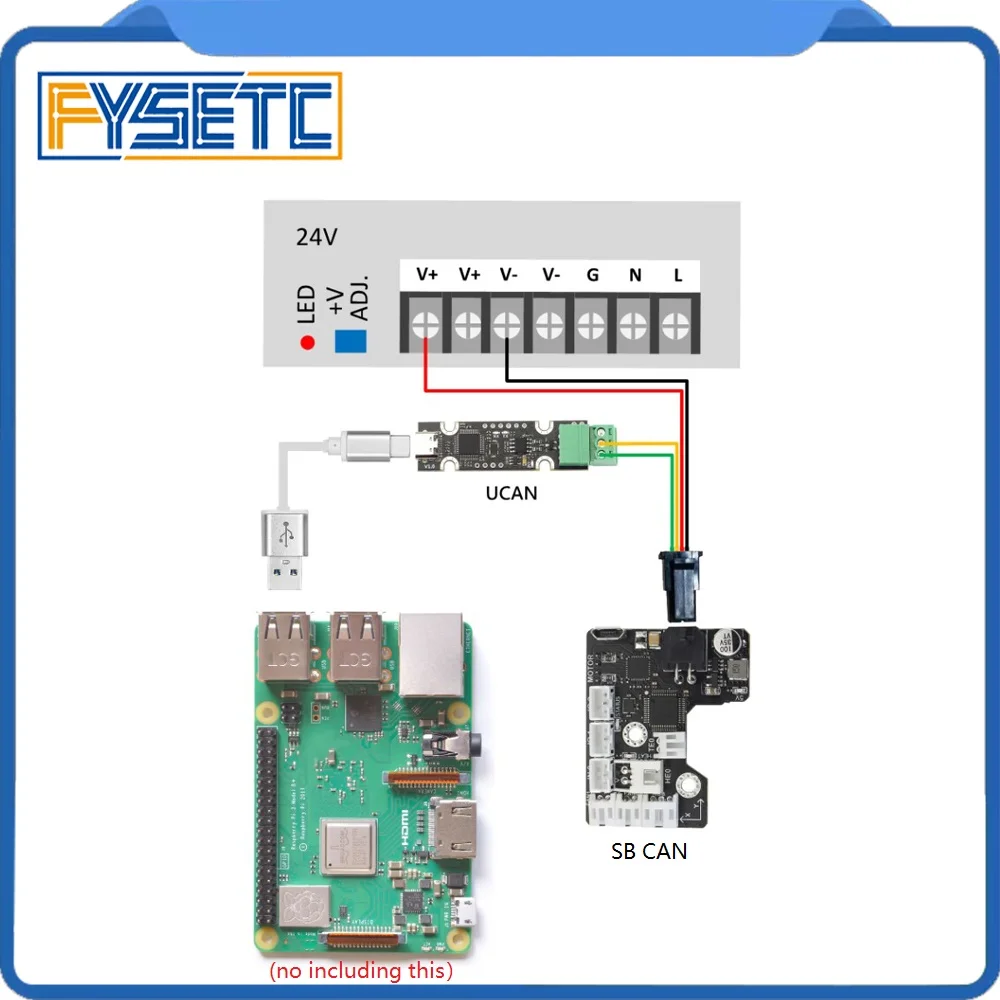 fysetc sb can tool board suporte com cabo candlelight klipper firmware 01